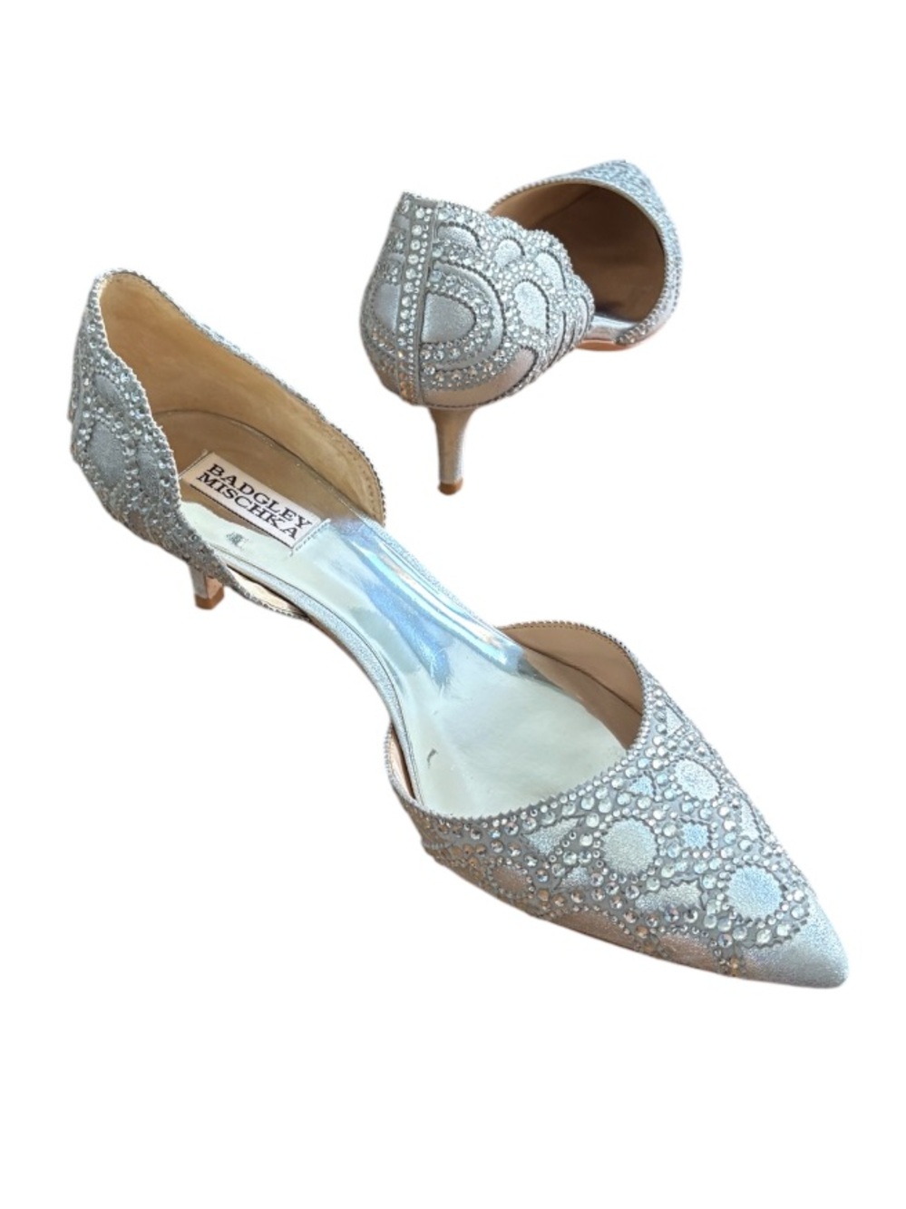BADGLEY MISCHKA➕Ginny Embellished d’Orsay Pointed Toe Pumps